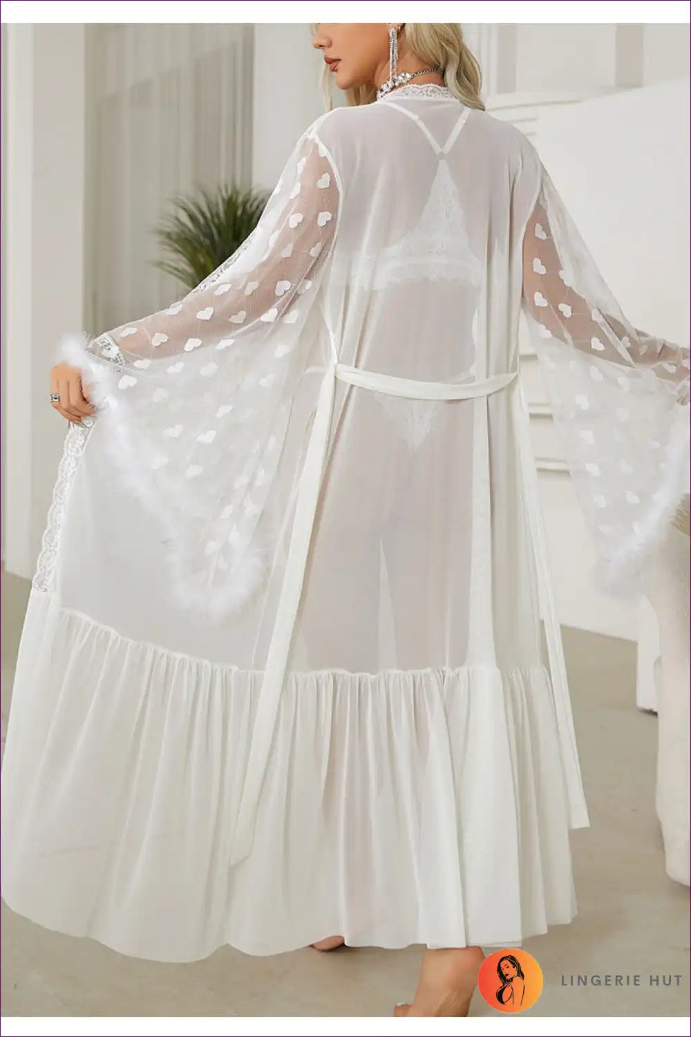 Levoire | Robe en dentelle transparente élégante - Attrait romantique Blanc