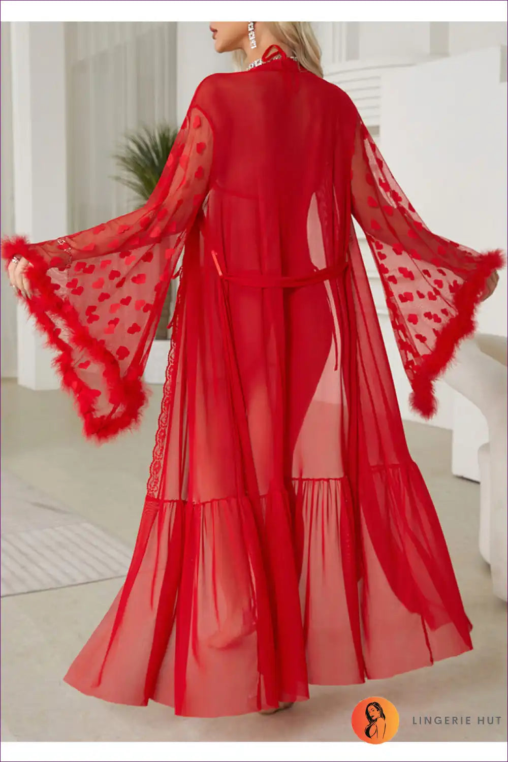 Levoire | Robe en dentelle transparente élégante - Attrait romantique Rot