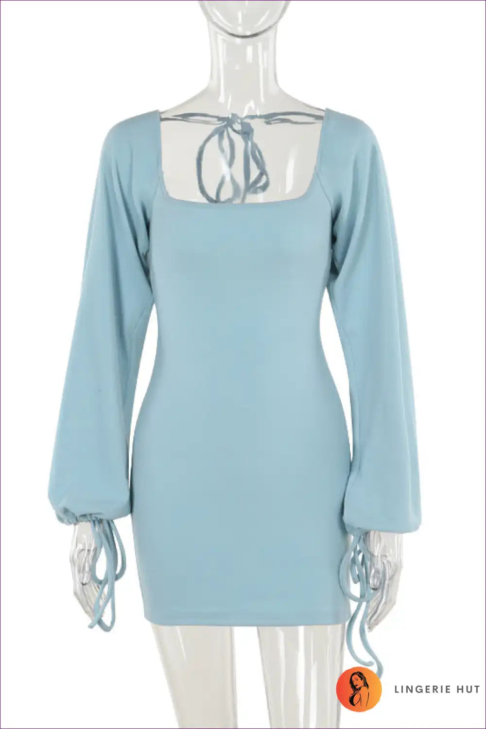 Levoire | Élégante robe mini bleu ciel avec des manches frappantes - Parfaite pour le style d'été Bleu