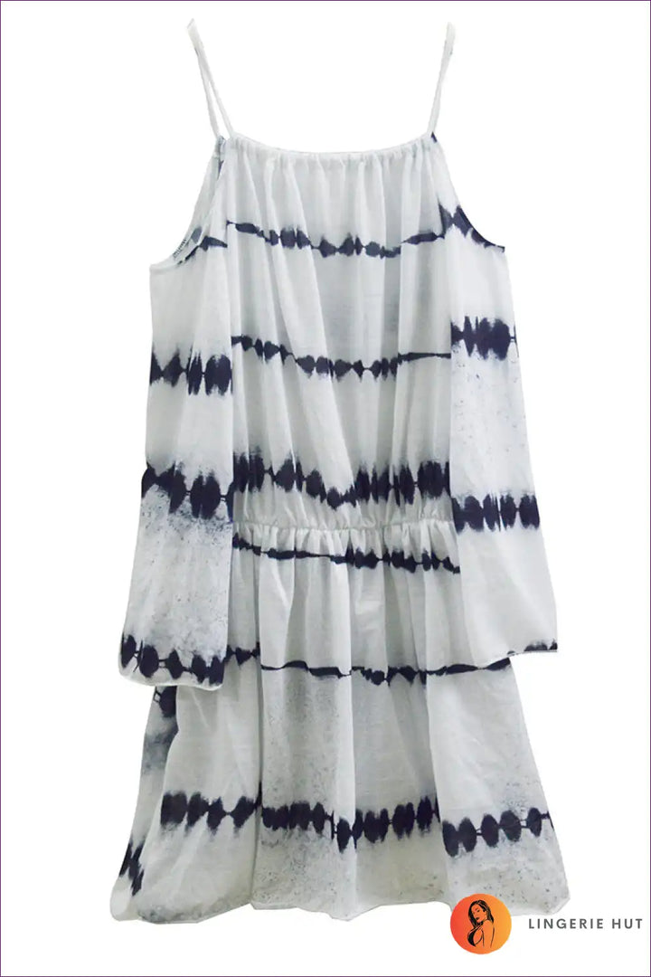 Levoire | Élégant Robe Cami Tie-Dye – Été Chic Blanc