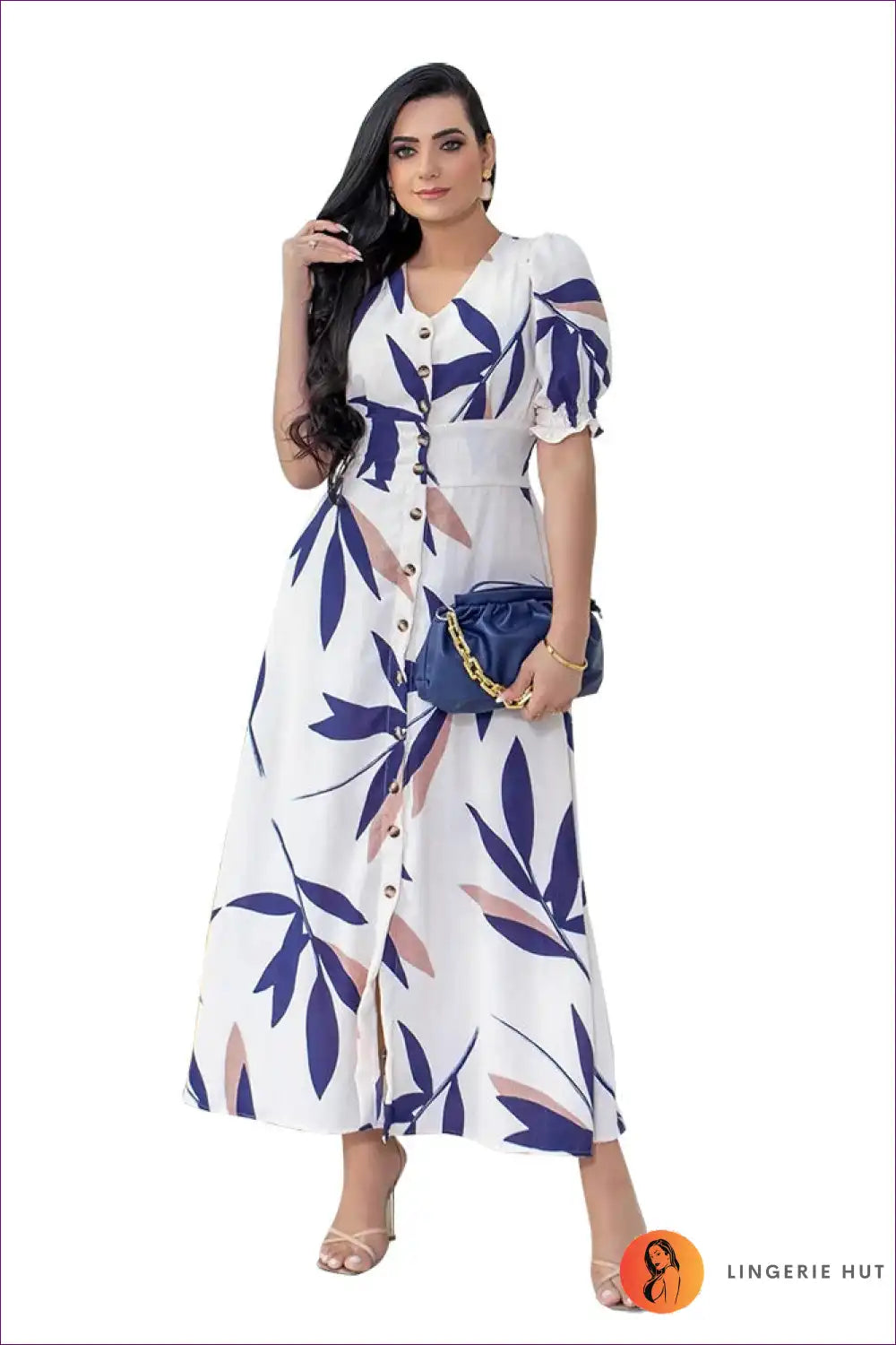 Levoire | Élégant Robe Maxi Tropicale – Élégance d'Été Blanc
