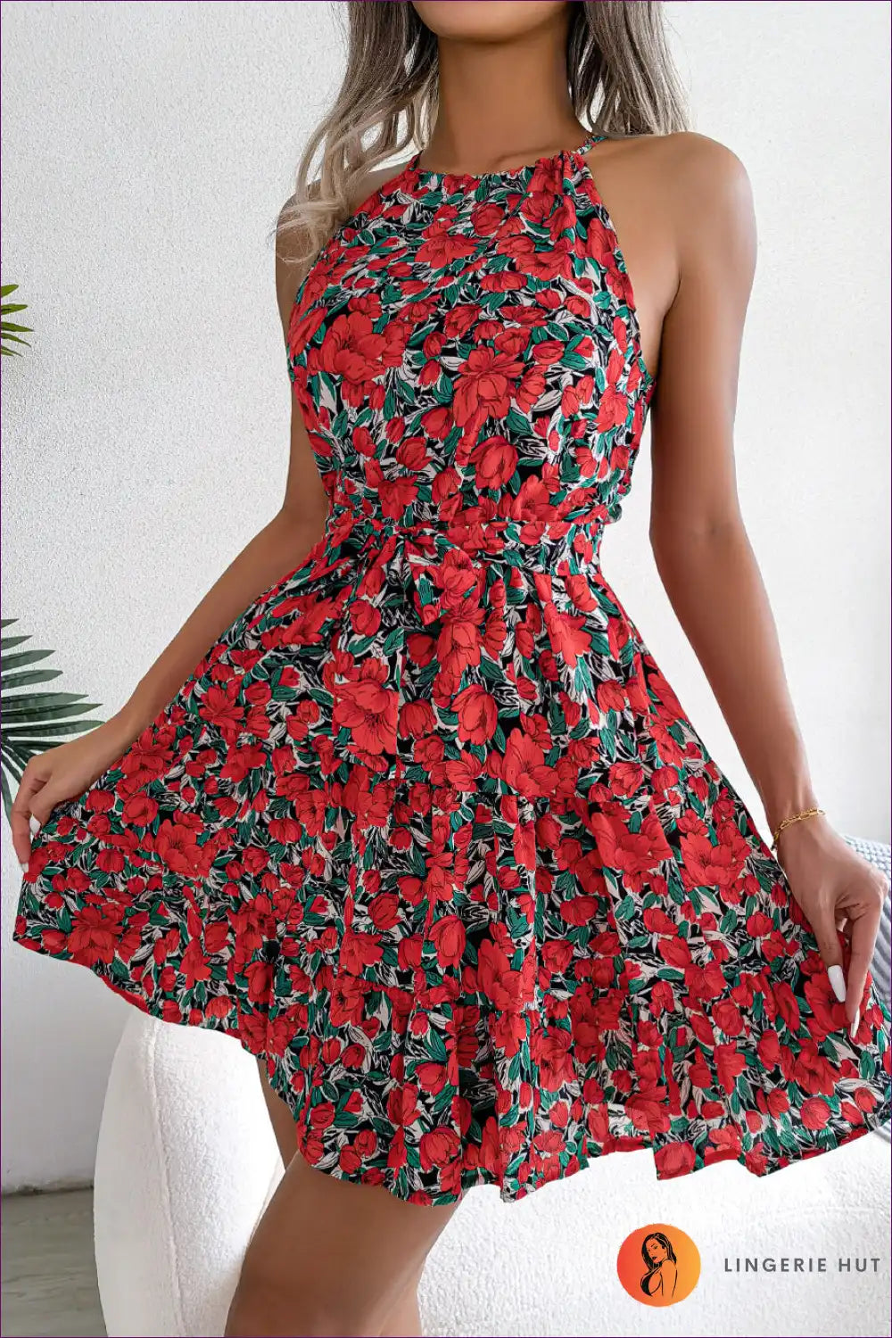 Levoire | Robe d'été en chiffon à motifs - Robe élégante Rot
