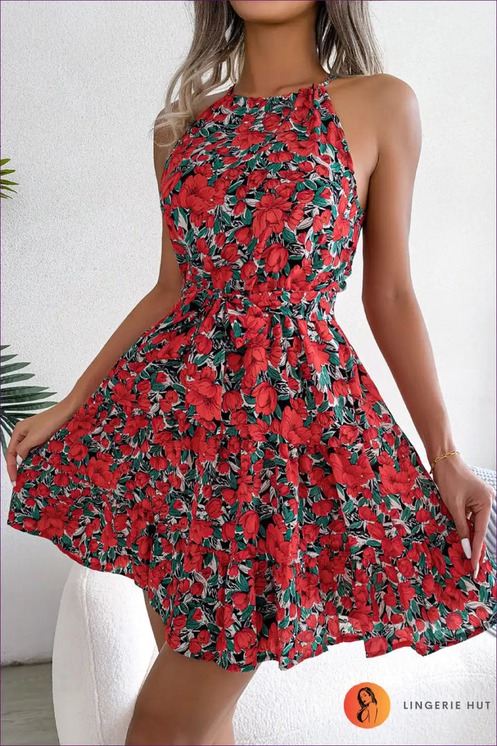 Levoire | Robe d'été en chiffon à motifs - Robe élégante Rot