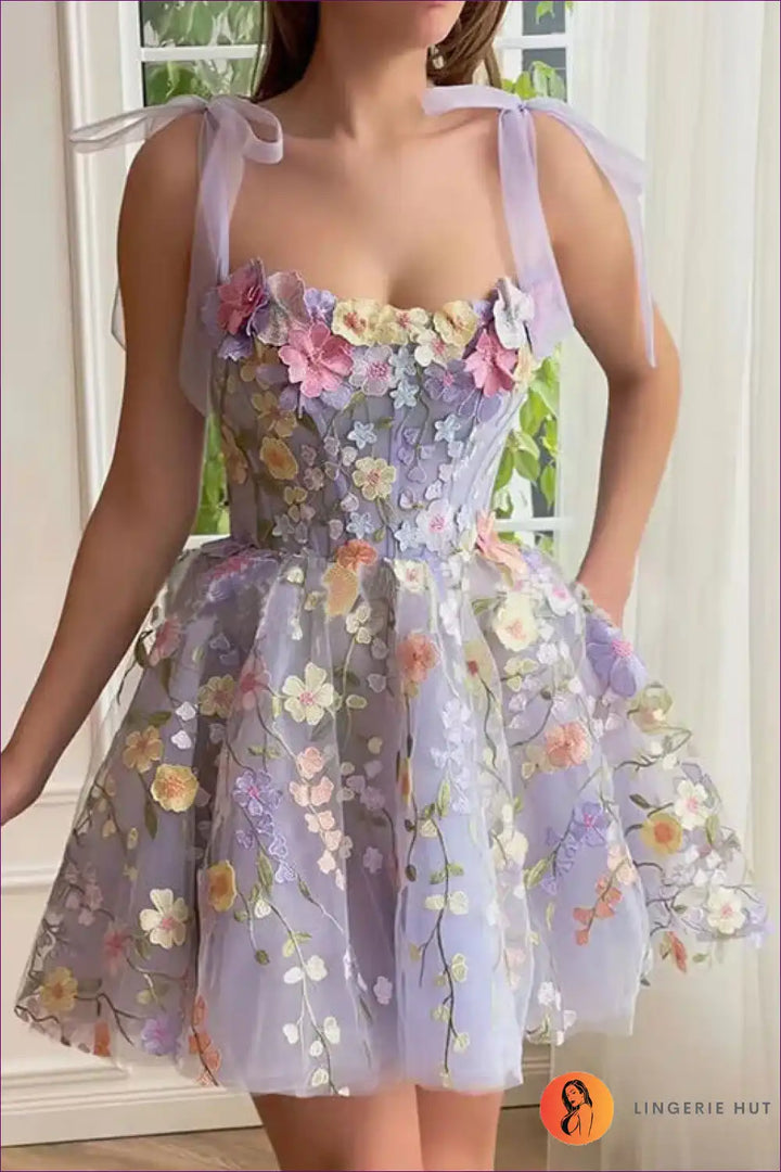 Levoire | Robe longue Floral Fantasy - Élégance estivale sexy Lavande