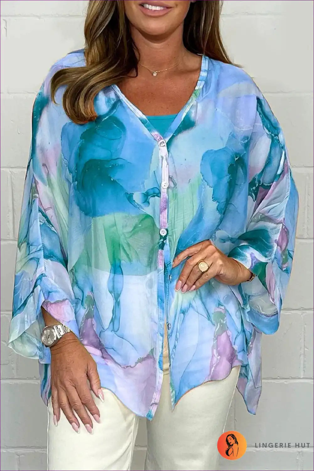 Levoire | Pulli aquarelle fluide – Élégance aérienne en douces couleurs pastel Bleu