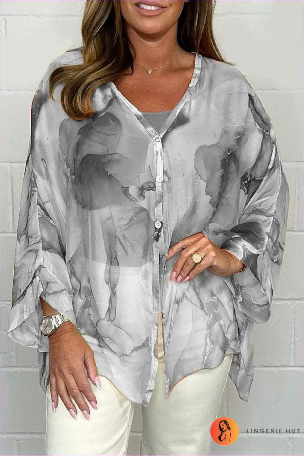 Levoire | Pulli aquarelle fluide – Élégance aérienne en douces couleurs pastel Gris