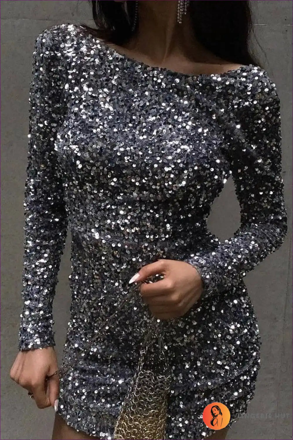 Levoire | Robe Bodycon Paillettes Dorées – Éclat dans l'Élégance Gris