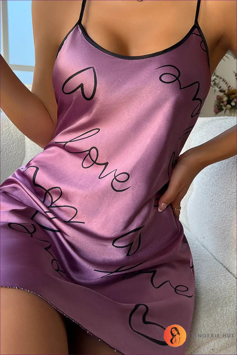 Levoire | Imprimé graphique pyjama - Élégant vêtement de nuit d'été Lila