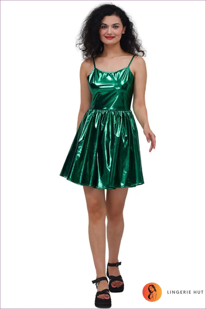 Levoire | Holographic Dreams Mini Robe - Irideenttinen Discours de Fête Vert