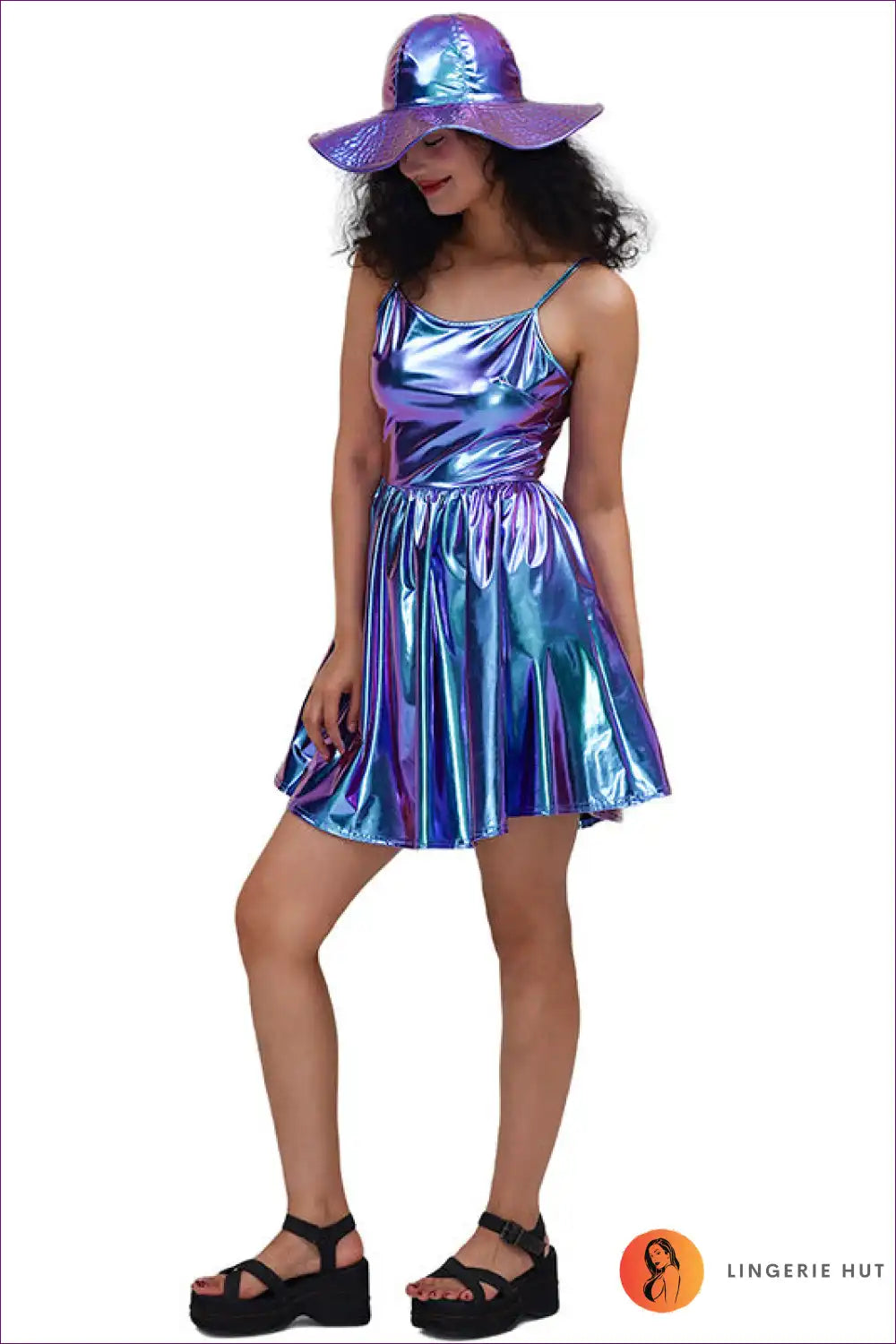 Levoire | Holographic Dreams Mini Robe - Irideenttinen Discours de Fête Bleu