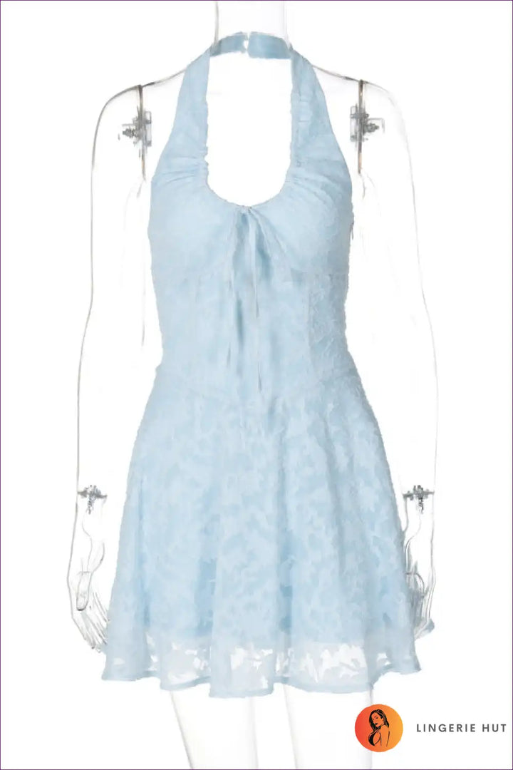Levoire | Bleu clair en dentelle à col en cœur – Romance aérienne Bleu