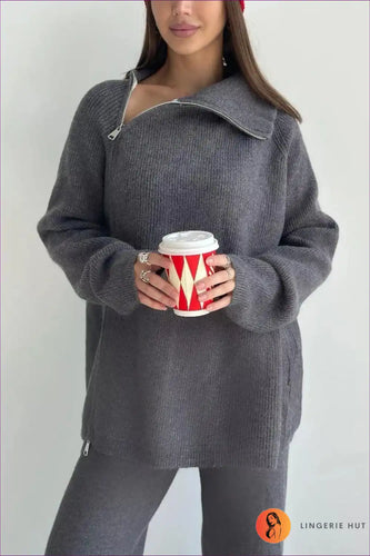 Levoire | Luxe Ripp-Fermeture Pullover - Élégance confortable pour chaque jour