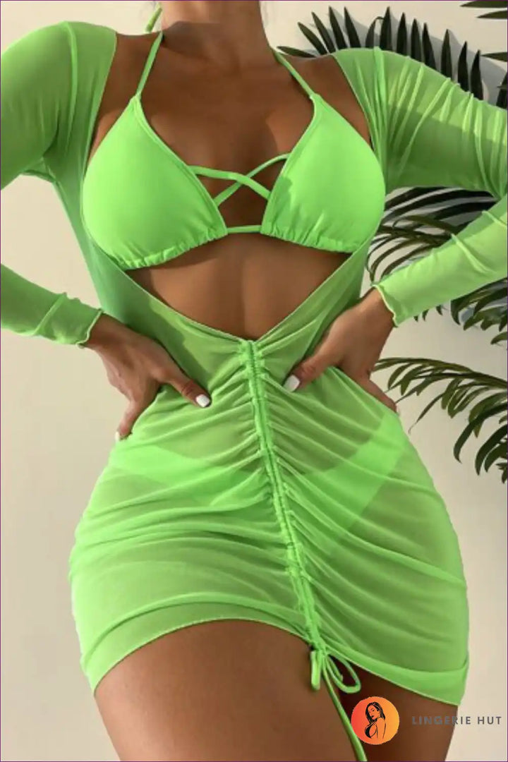 Levoire | Vert mint cut-out deux pièces – Audacieux et séduisant pour le dîner Vert