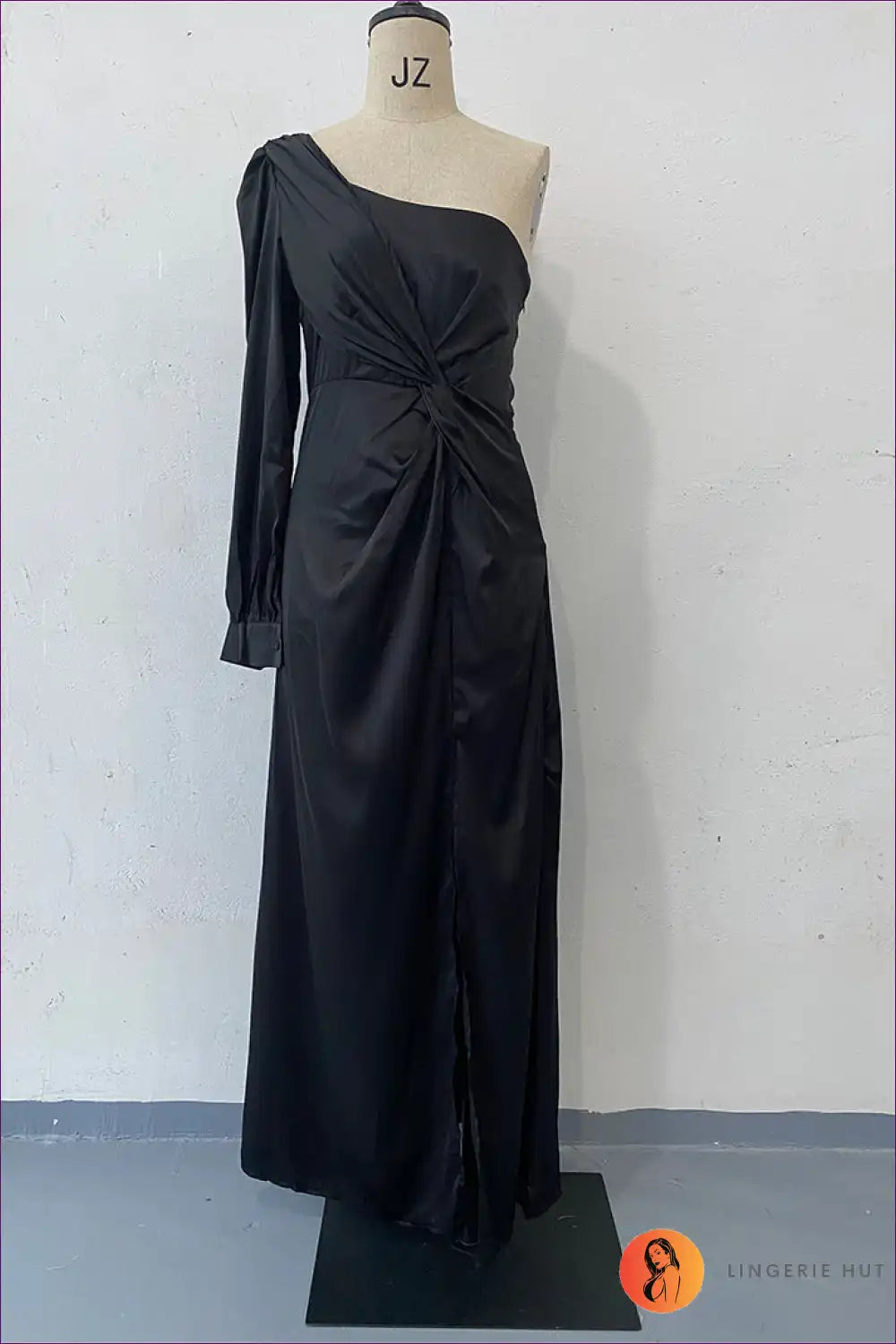 Levoire | Olive Enchantment Robe de Soirée à Une Épaule - Élégance Sophistiquée Noir