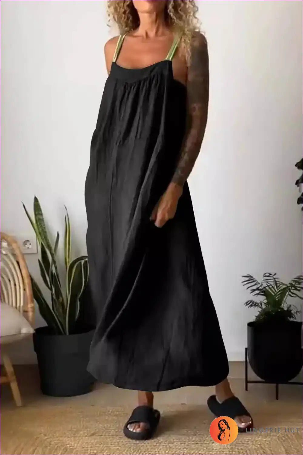 Levoire | Locker Bleu Robe Maxi à Bretelles Larges – Confort Sans Effort