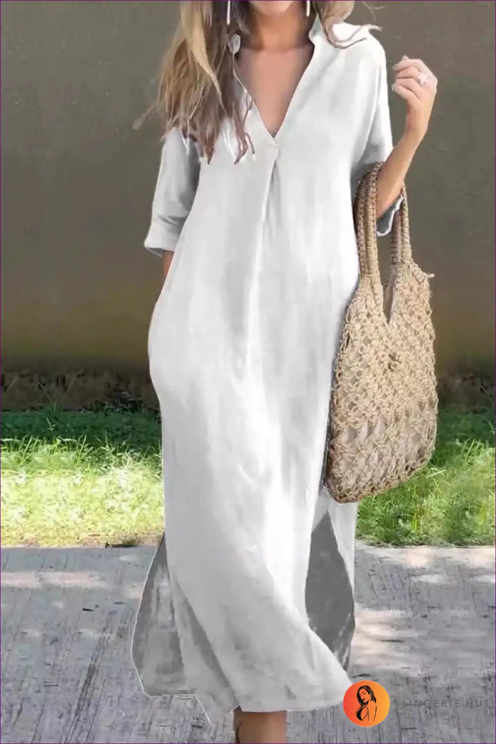 Levoire | Robe Maxi Chic Décontractée – Élégance Sans Effort Blanc