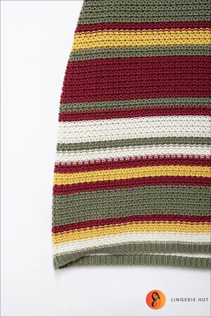 Levoire | Robe Mini Tricot Rayée Retro - Élégance Inspirée des Années 70