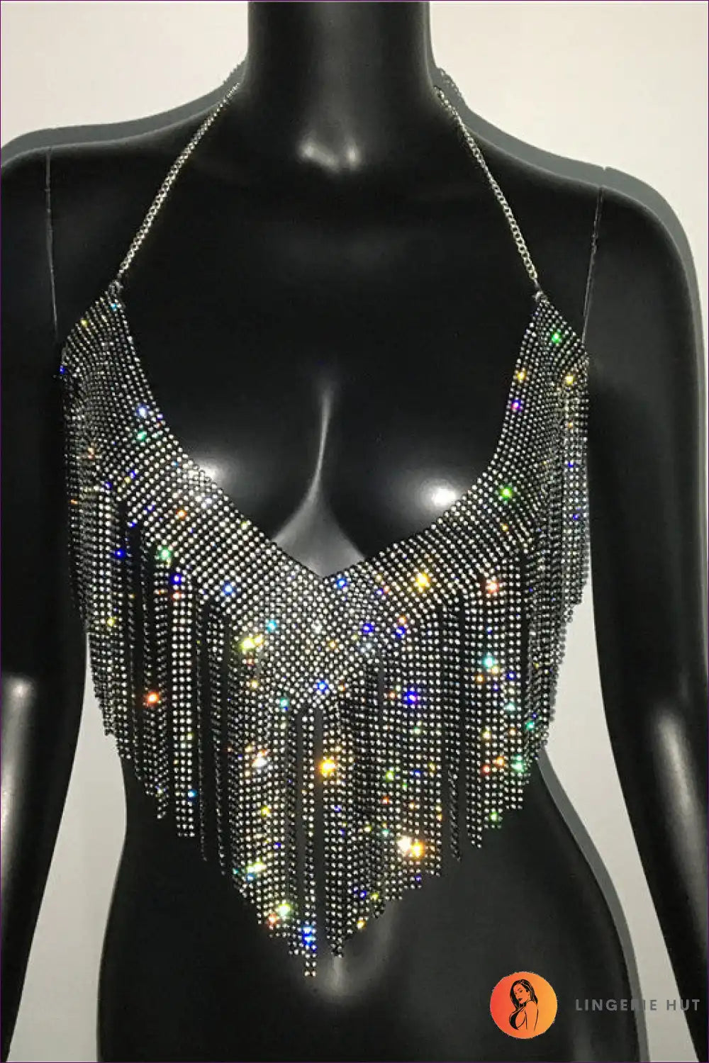 Levoire | Top Strass Brillant - Yökerho Kimallus Une taille Noir