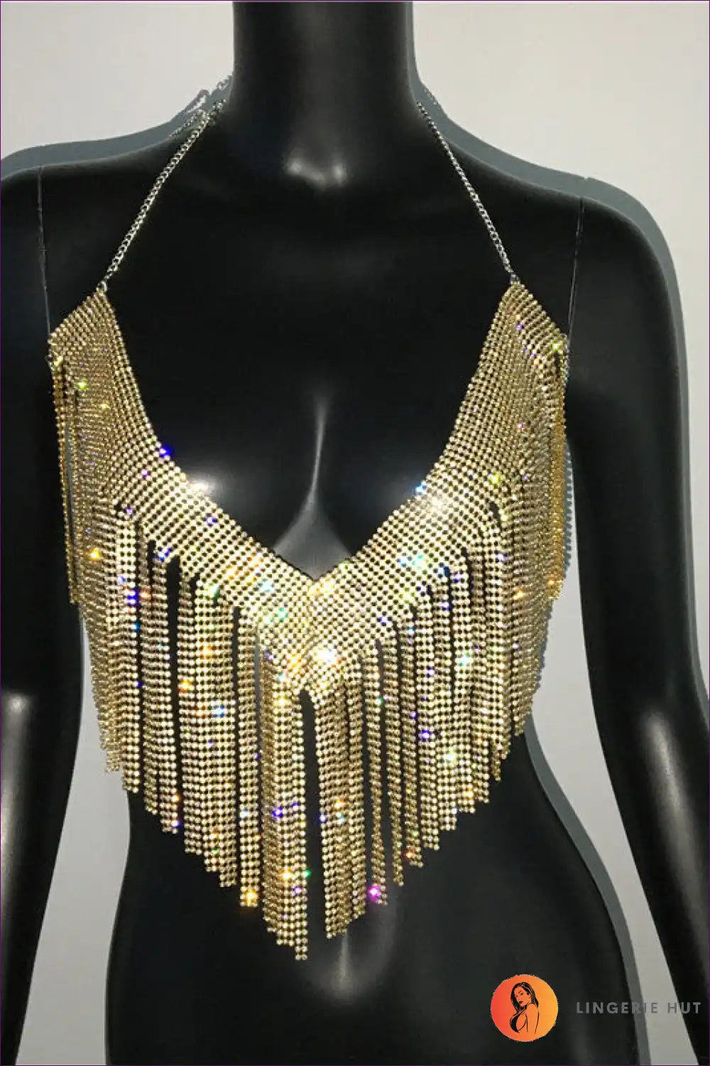 Levoire | Top Strass Brillant - Yökerho Kimallus Une taille Or