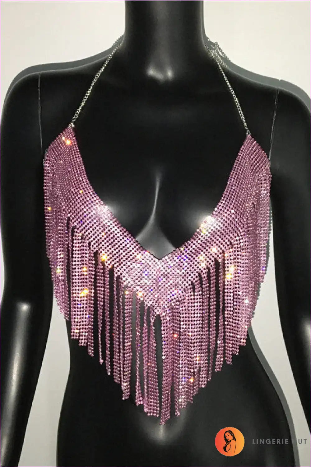 Levoire | Top Strass Brillant - Yökerho Kimallus Une taille Rosa