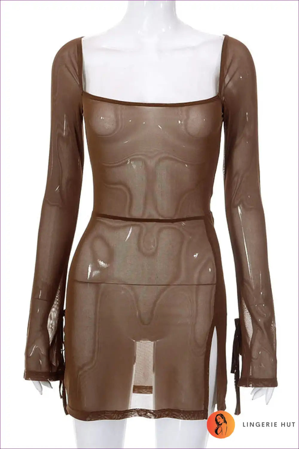 Levoire | Robe mini en filet noir ludique - Audacieuse et ludique Braun