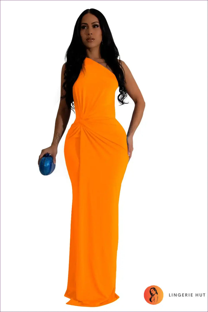 Levoire | Robe de soirée à une épaule - Élégante et raffinée Orange
