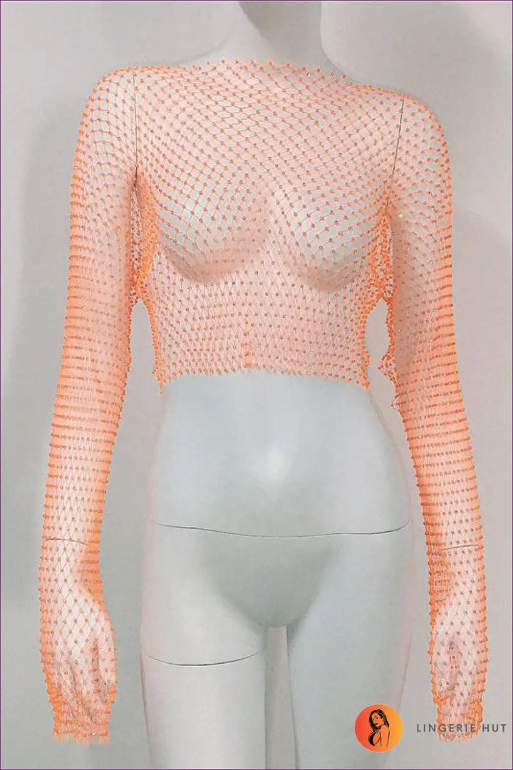 Levoire | T-shirt de pêcheur séduisant à scintillement - Brillez brillamment, brillez audacieusement Orange