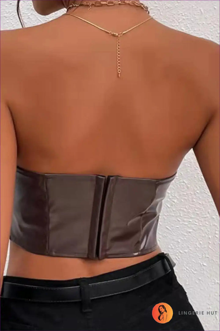 Levoire | Bustier en cuir synthétique sans bretelles – Audacieux & Élégant