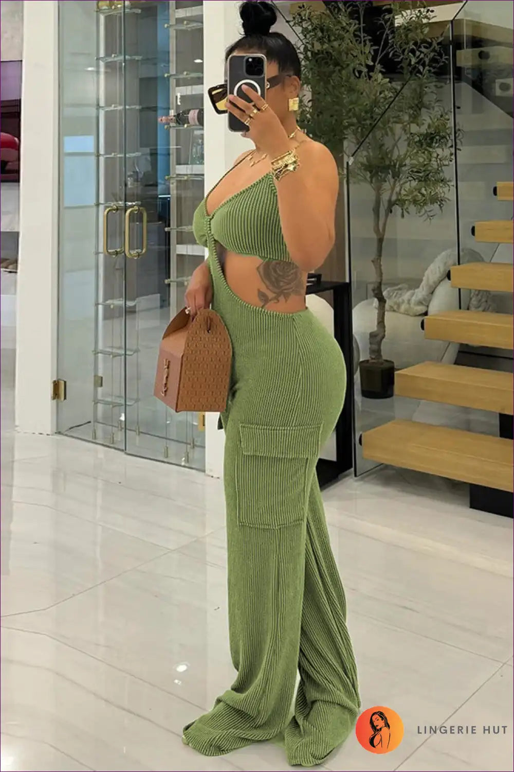 Levoire | Robe salopette à encolure en V avec découpe effilée - Été sans effort
