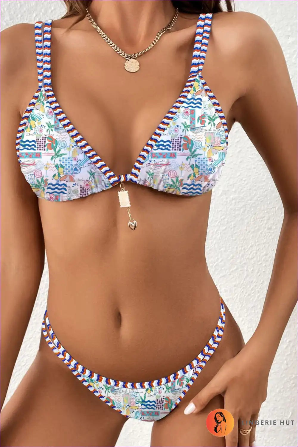 Levoire | Trooppinen Boho Bikini – Ethniques Été-Vibes Blanc