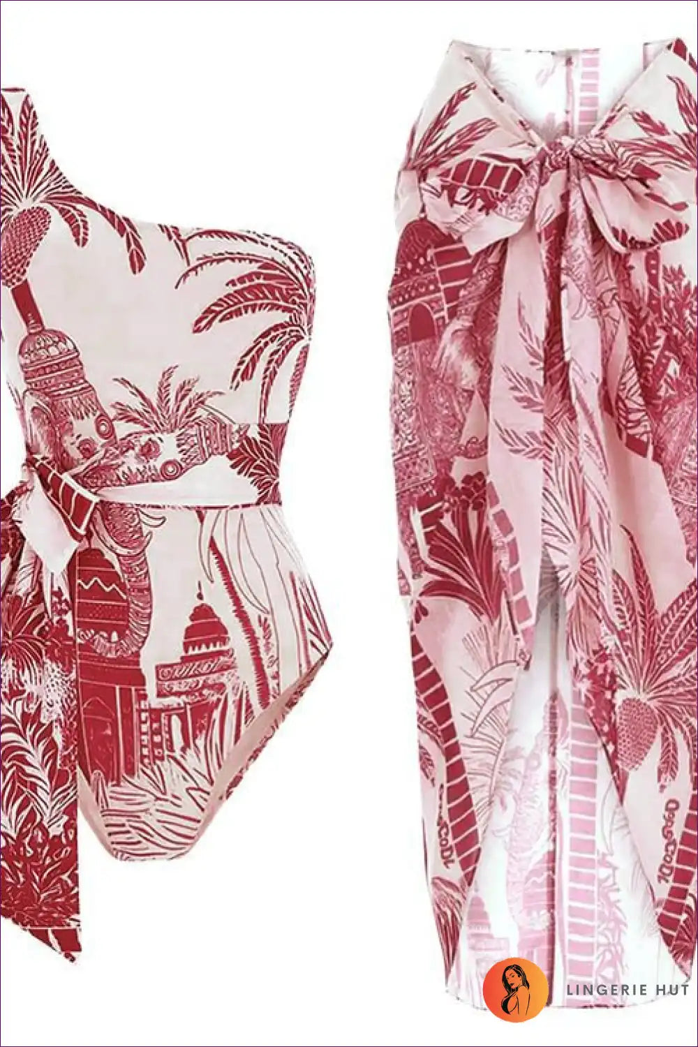 Levoire | Robe midi à une épaule Trooppinen paratiisi - Élégance exotique pour les vacances d'été