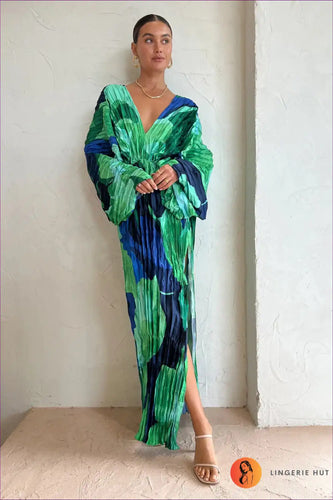 Levoire | Vibrant Plunge Maxi Dress – Robe Déesse