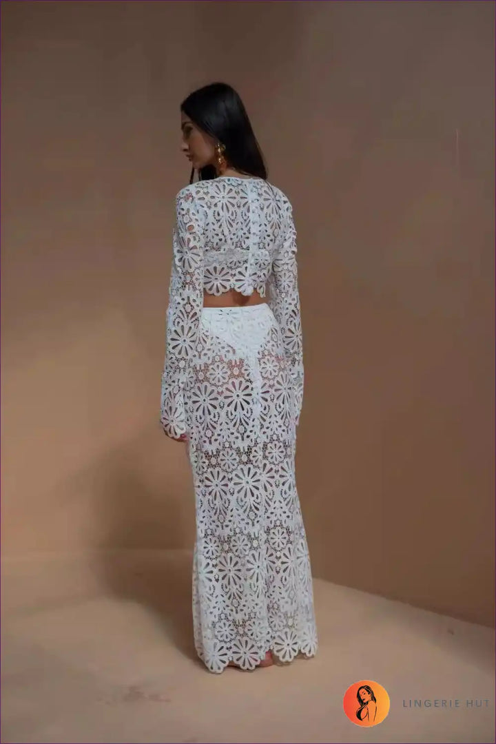 Levoire | Blanc crochet dentelle deux pièces - Ambiance plage Boho