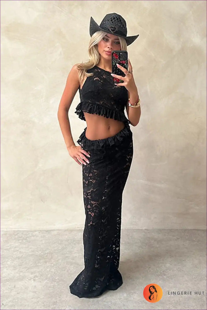 Levoire | Ensemble Co-Ord en dentelle blanche - Glamour Bohème de Luxe