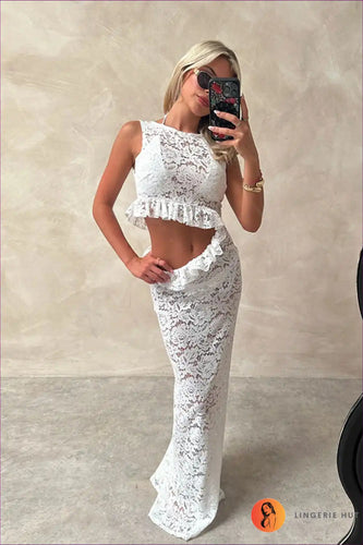 Levoire | Ensemble Co-Ord en dentelle blanche - Glamour Bohème de Luxe
