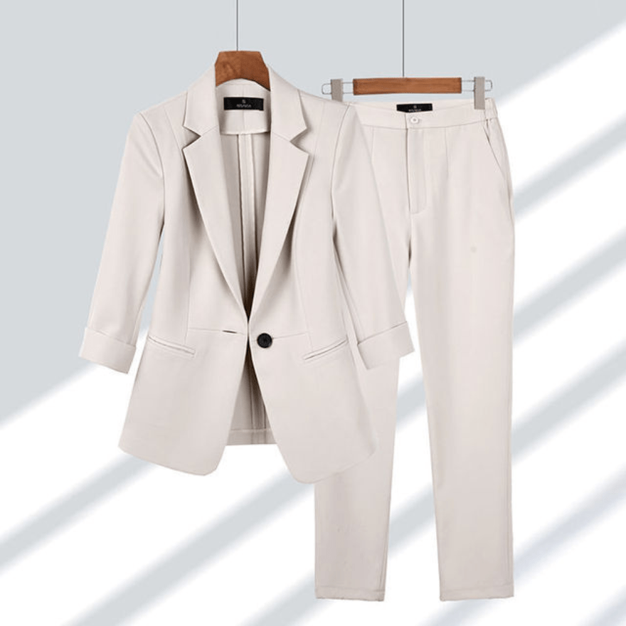 Levoire | Costume de femme deux pièces tailleur pantalons femmes costume décontracté pour femmes Beige