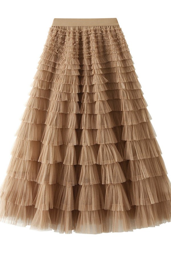 Levoire | Jupe Maxi Élastique Avec Taille vert olive