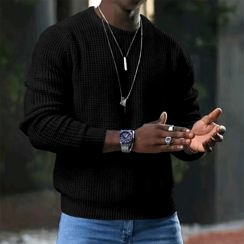 Levoire | Pull Tricot Doux Homme Noir
