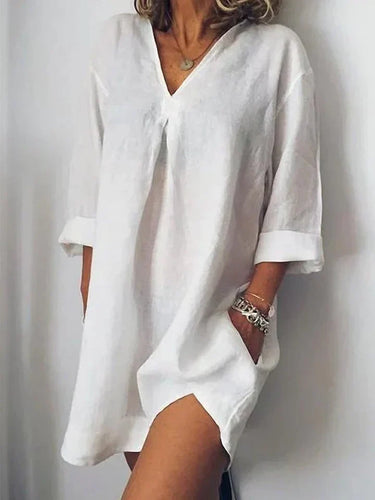 Levoire | Robe En Lin - Décolleté En V & Demi-Manche