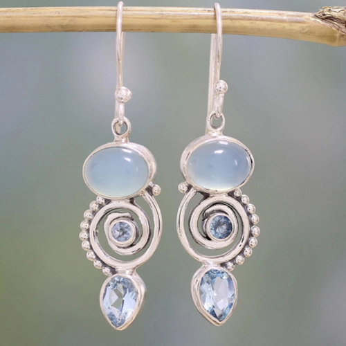 Levoire | Boucles D'Oreilles En Pierre De Lune Viinikeruu Argent