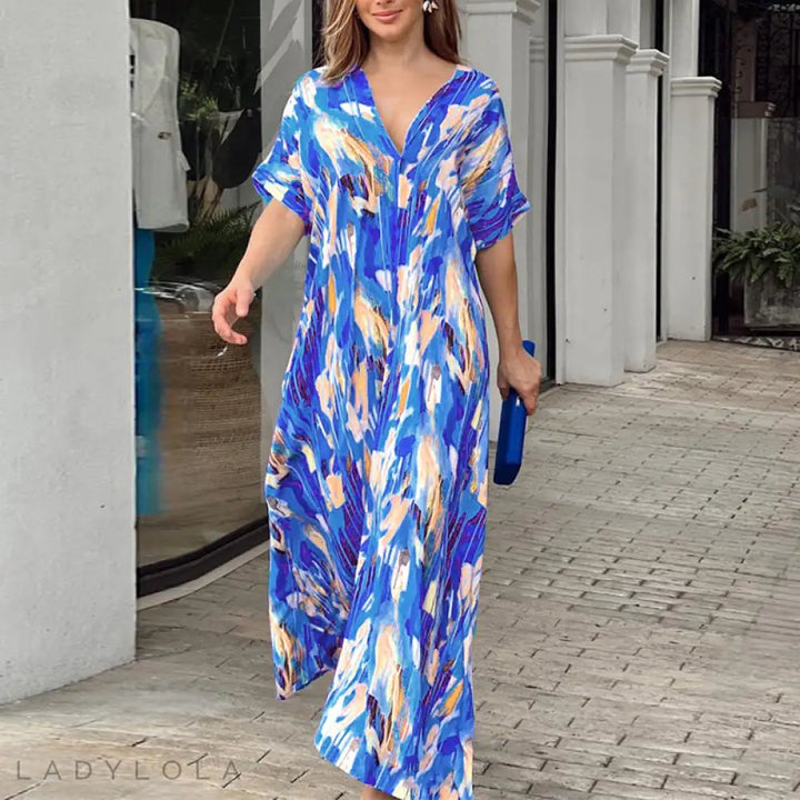 Levoire | Robe longue colorée et aérienne Bleu