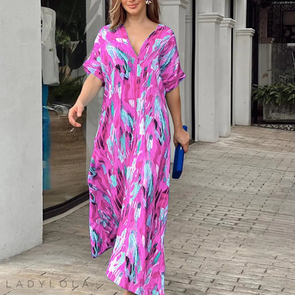 Levoire | Robe longue colorée et aérienne Rose