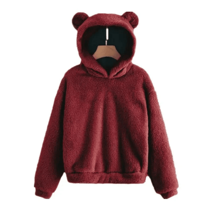 Levoire | Sweat oreilles ours doux femme marron châtaigne