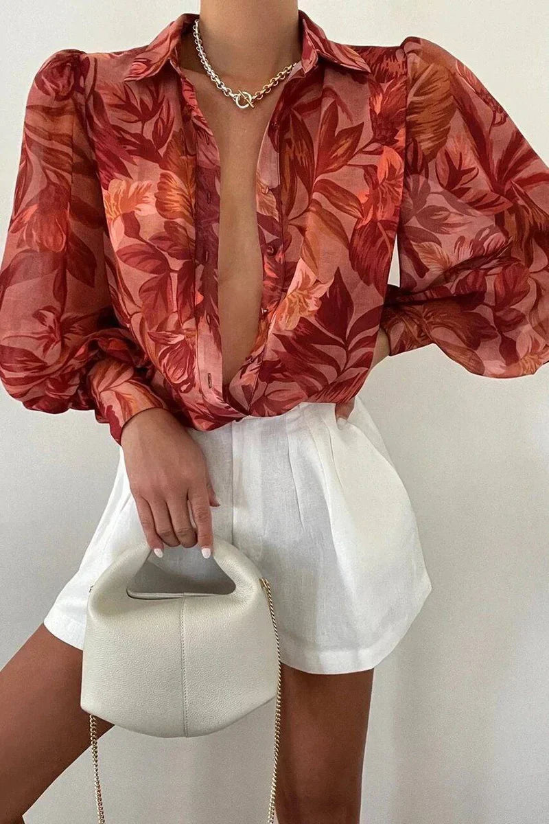 Levoire | Blouse À Manches Longues Élégante Couleur curry