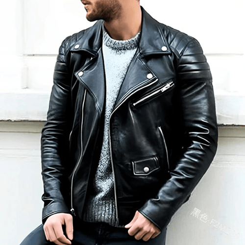 Levoire | Veste en cuir classique homme Veste de biker Cuir de haute qualité & Confortable
