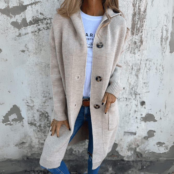 Levoire | Élégante Veste Longue Femme Beige