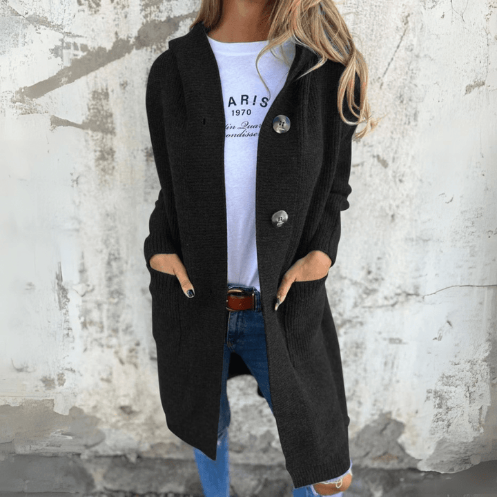 Levoire | Élégante Veste Longue Femme Noir