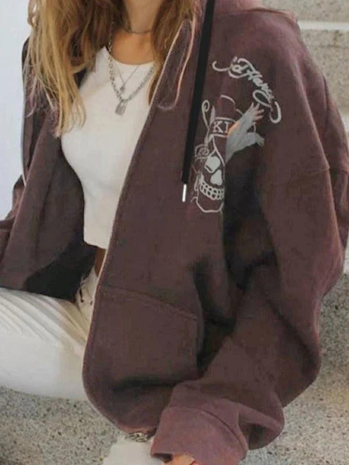 Levoire | Sweat À Capuche Imprimé Love Skull Avec Fermoir