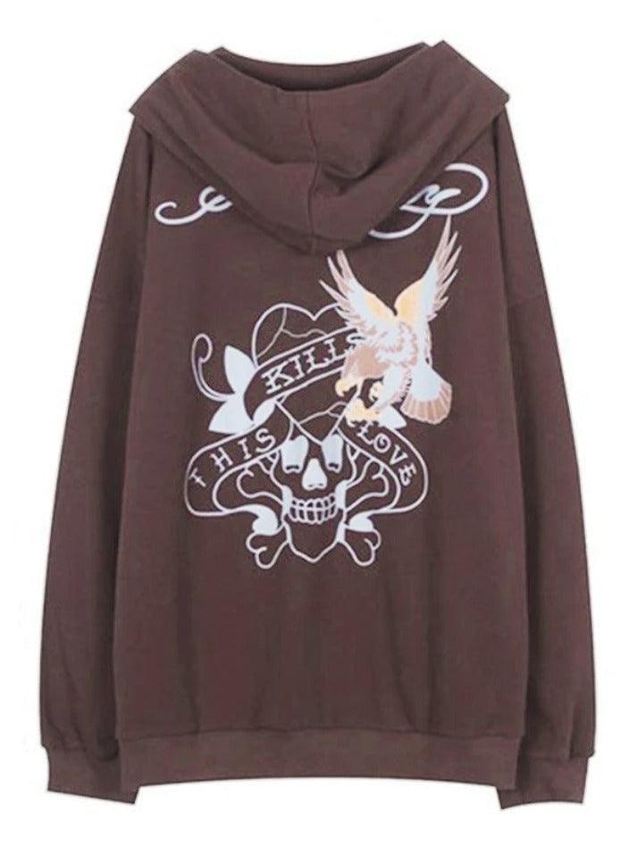 Levoire | Sweat À Capuche Imprimé Love Skull Avec Fermoir