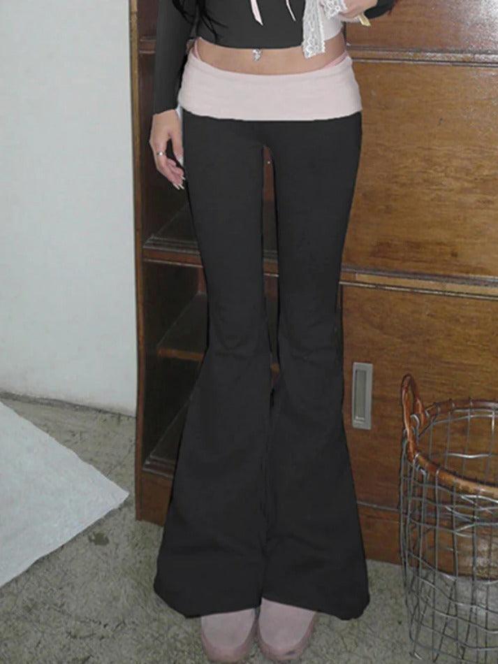 Levoire | Pantalons Tricotés Taille Basse Avec Insertions Noir